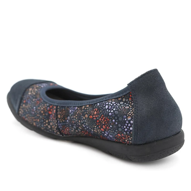 Leather Slip On Ballet Flats - BRK44005 / 329 758 - Navy Floral