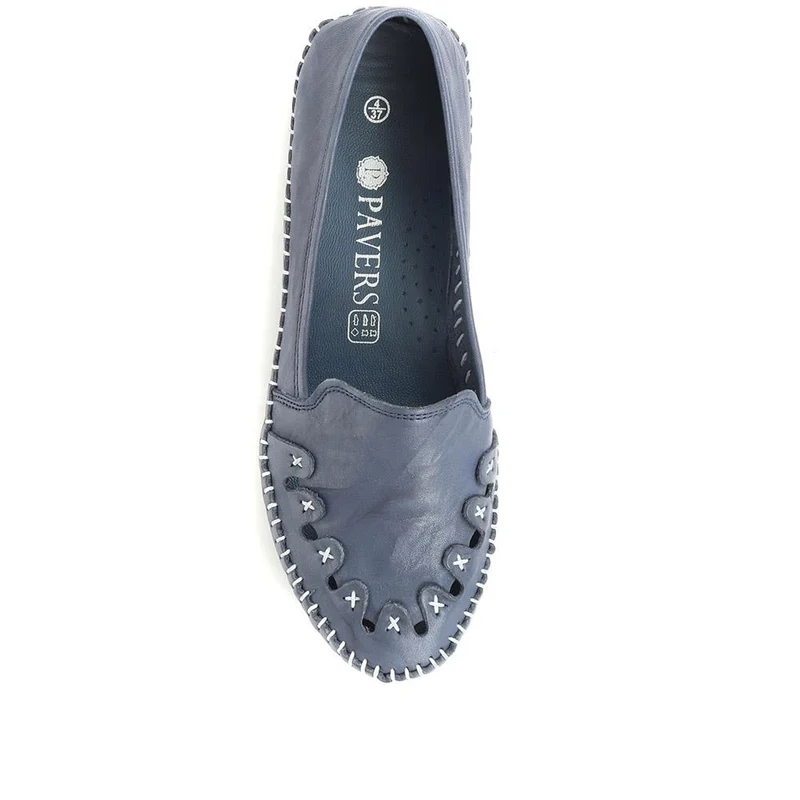 Leather Slip-On Pumps - GOKH29000 / 316 901 - Navy