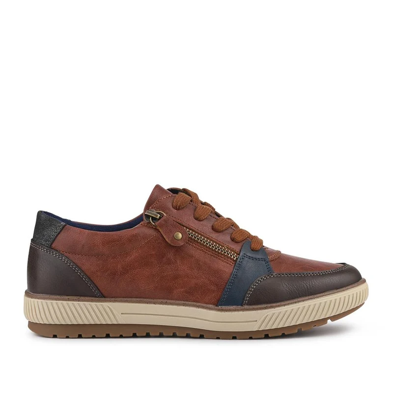 Zip & Lace Multi-Tone Trainers - WBINS42023 / 327 852 - Tan Multi