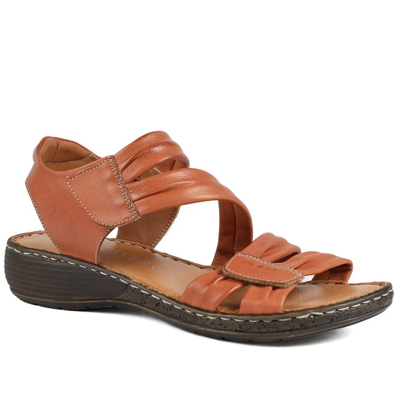 Leather Comfort Sandals with Touch Fastening - LUCK43000 / 329 418
