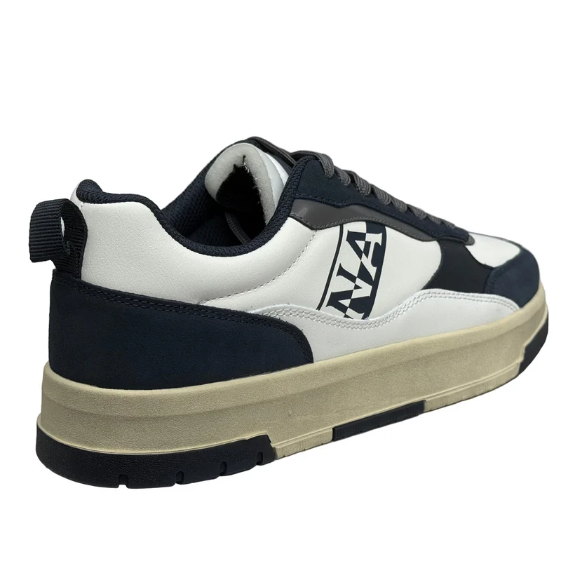 Napapijiri Herren Dust Leder Sneakers | Weiß / Marine