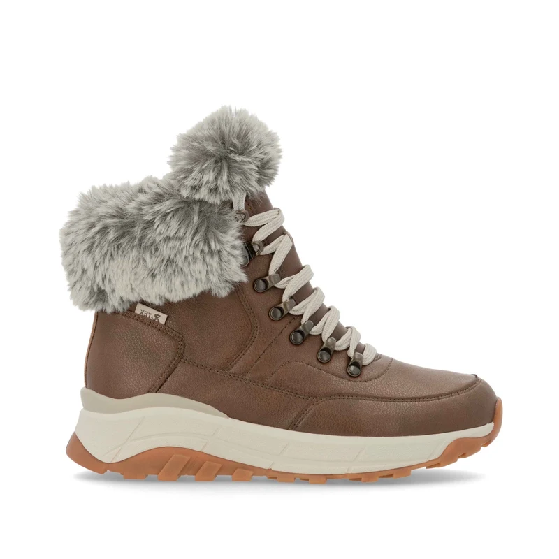 Rieker Damen Stiefeletten aus Leder mit Fleecefutter | Braun