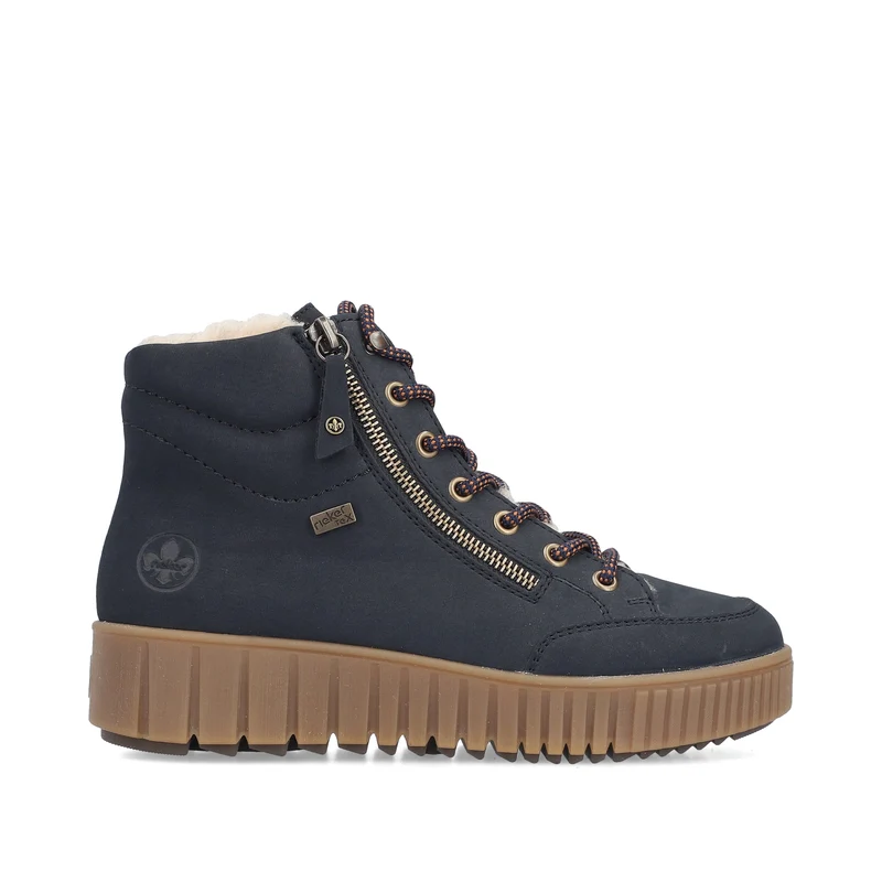 Rieker Damen Stiefeletten mit Fleecefutter | Blau