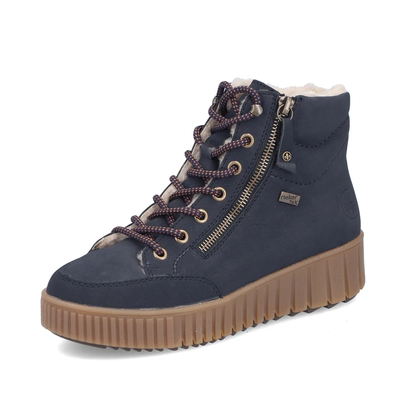 Rieker Damen Stiefeletten mit Fleecefutter | Blau