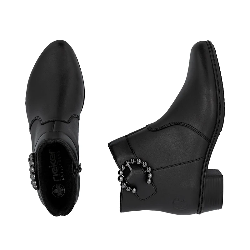 Rieker Damen Fashion Ankle Boots mit Schnallendetail | Schwarz
