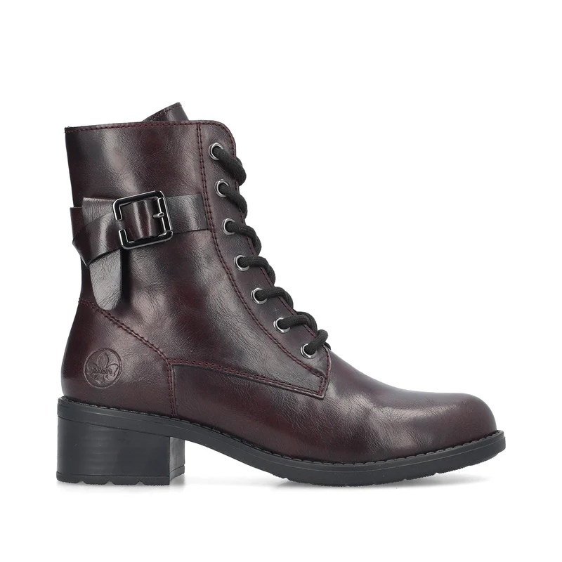 Rieker Modischer Damen-Stiefelette mit Blockabsatz | Dunkelrot