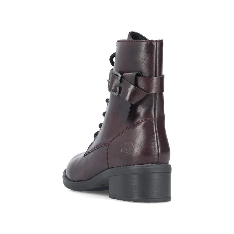 Rieker Modischer Damen-Stiefelette mit Blockabsatz | Dunkelrot
