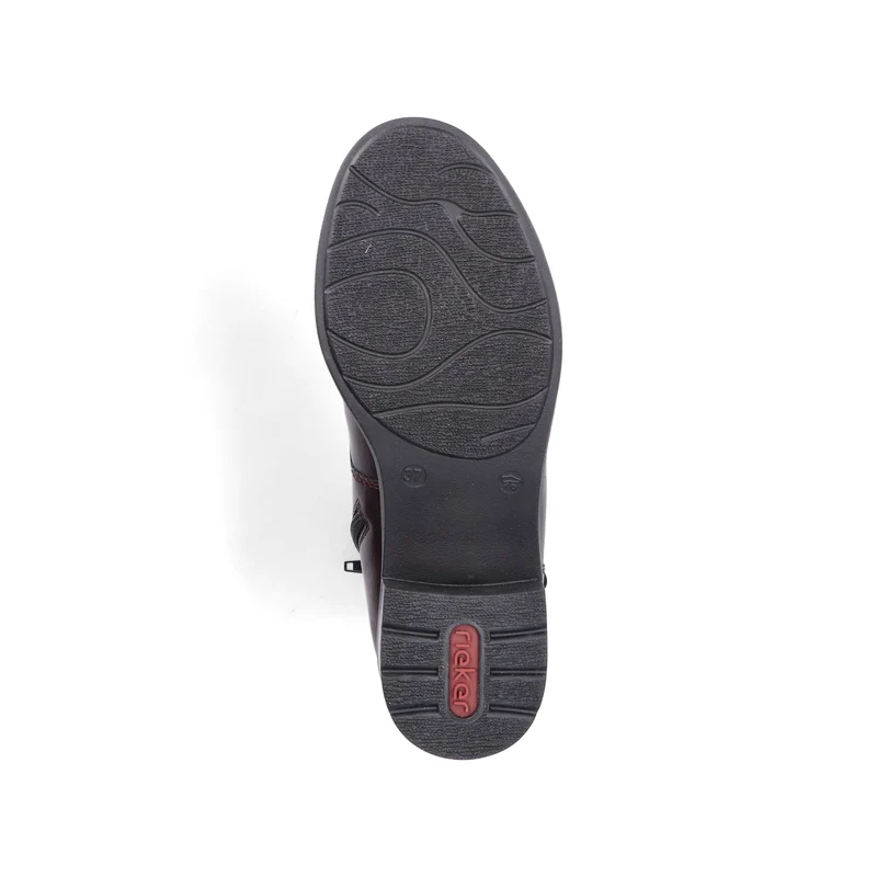 Rieker Modischer Damen-Stiefelette mit Blockabsatz | Dunkelrot