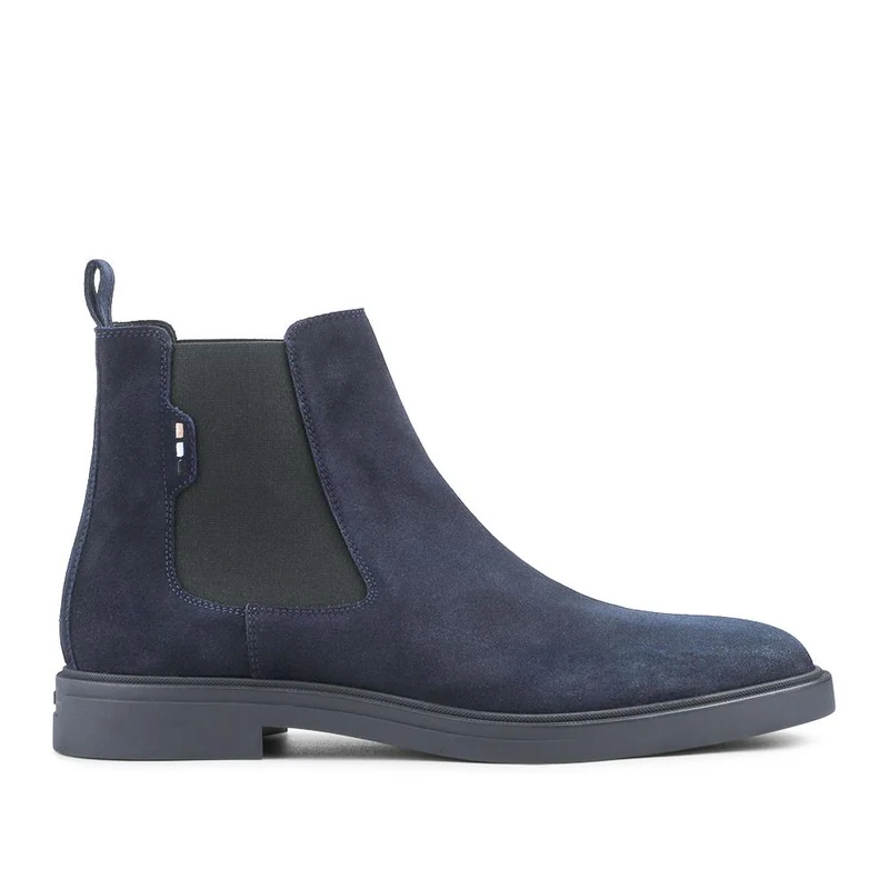 Boss Suede Leather Chelsea Boots - HUGO42505 / 327 812 - Navy