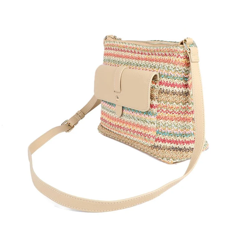Stripey Cross-Body Bag - RIM41006 / 327 379 - Beige Multi