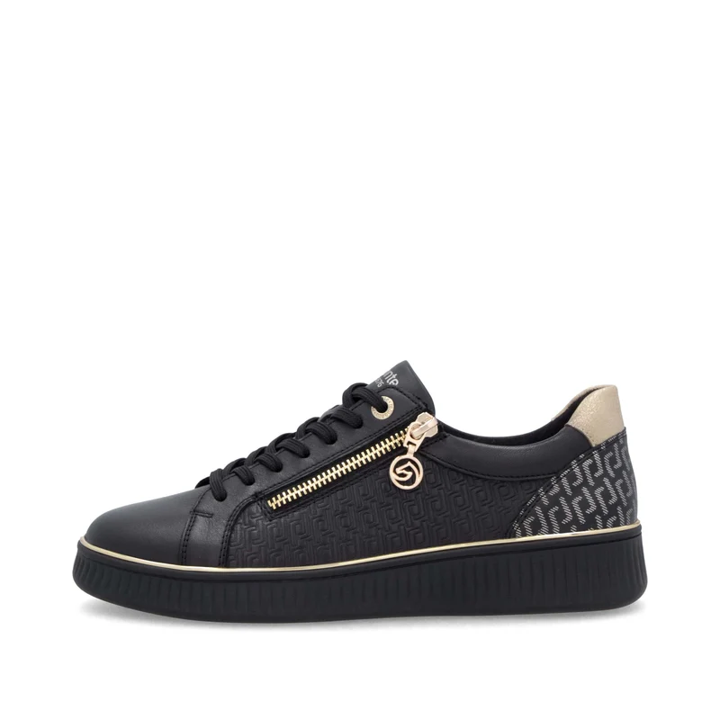 Remonte Modische Leder-Sneaker für Damen | Schwarz