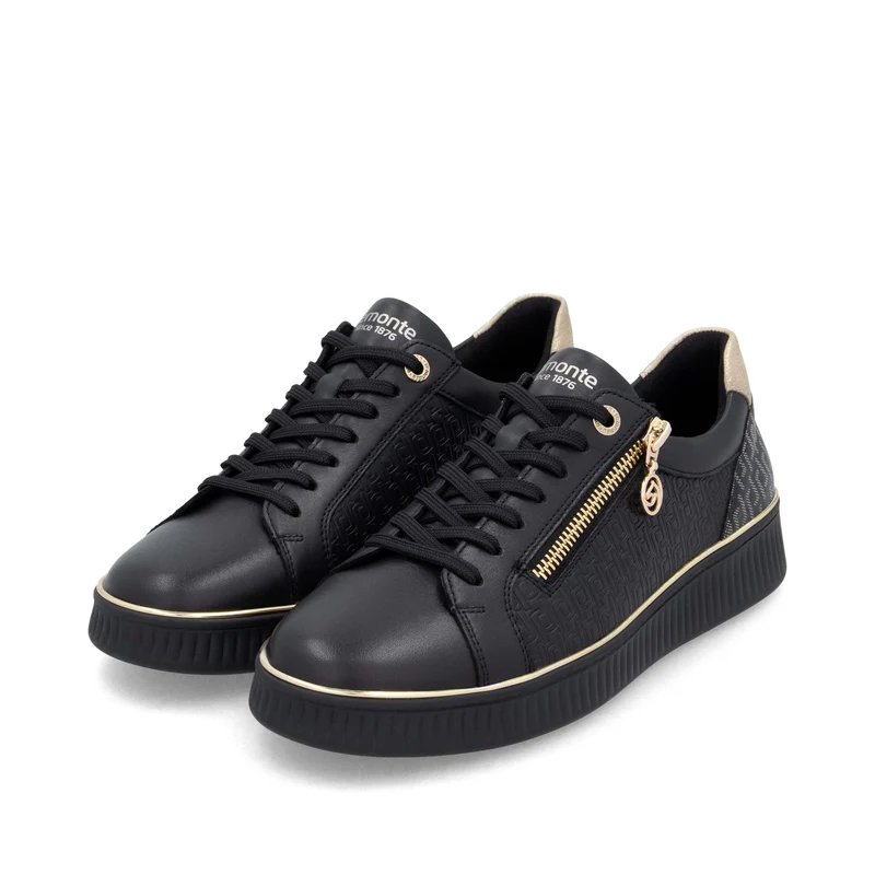 Remonte Modische Leder-Sneaker für Damen | Schwarz