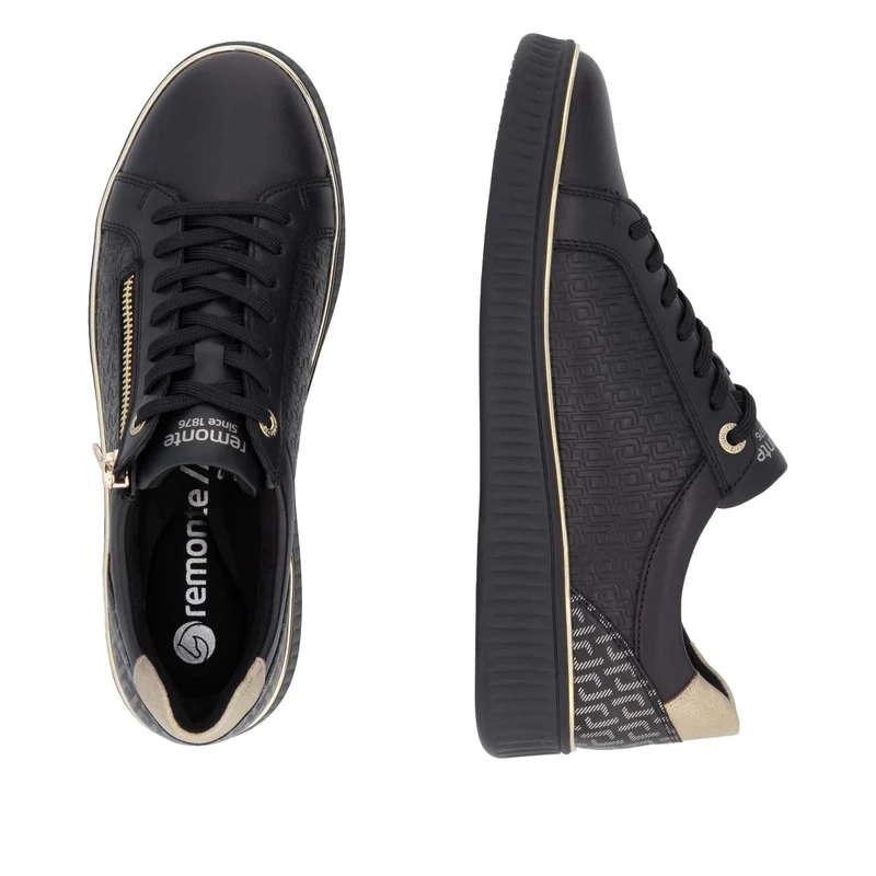 Remonte Modische Leder-Sneaker für Damen | Schwarz