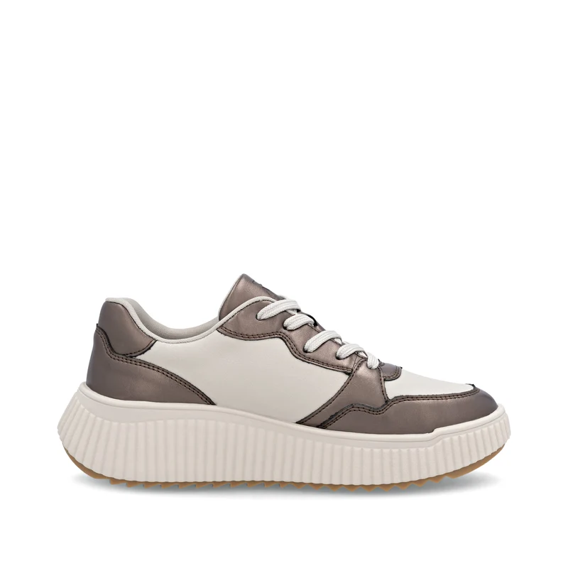 Rieker Damenmode Leder-Sneaker | Beige
