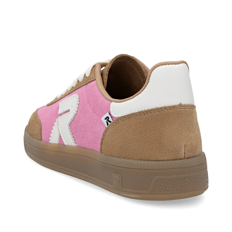 Rieker Modische Leder-Sneaker für Damen | Rosa