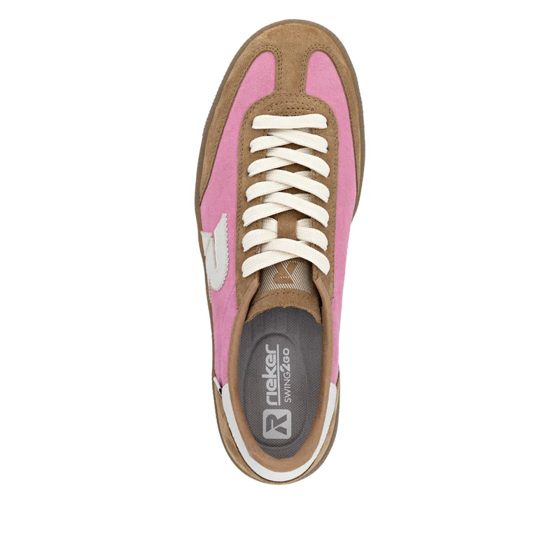 Rieker Modische Leder-Sneaker für Damen | Rosa