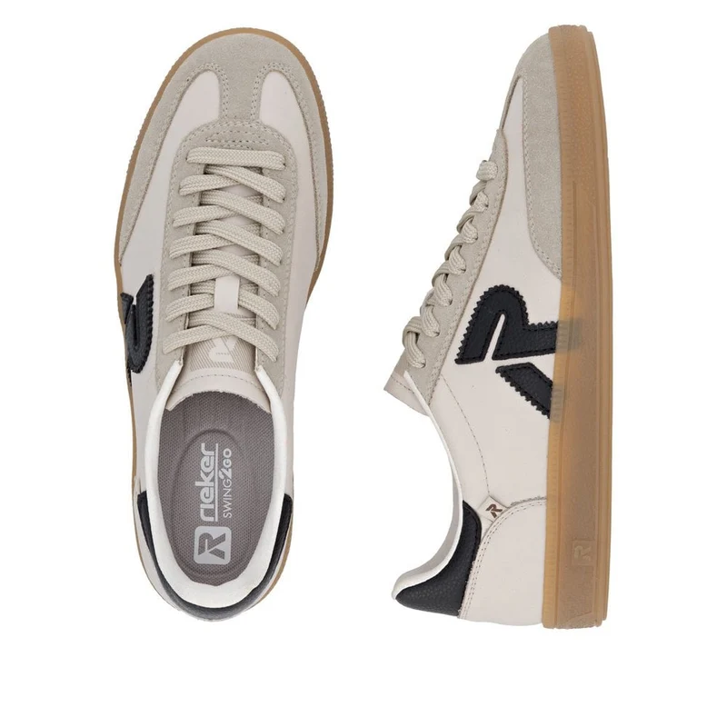 Rieker Damenmode Leder-Sneaker | Beige