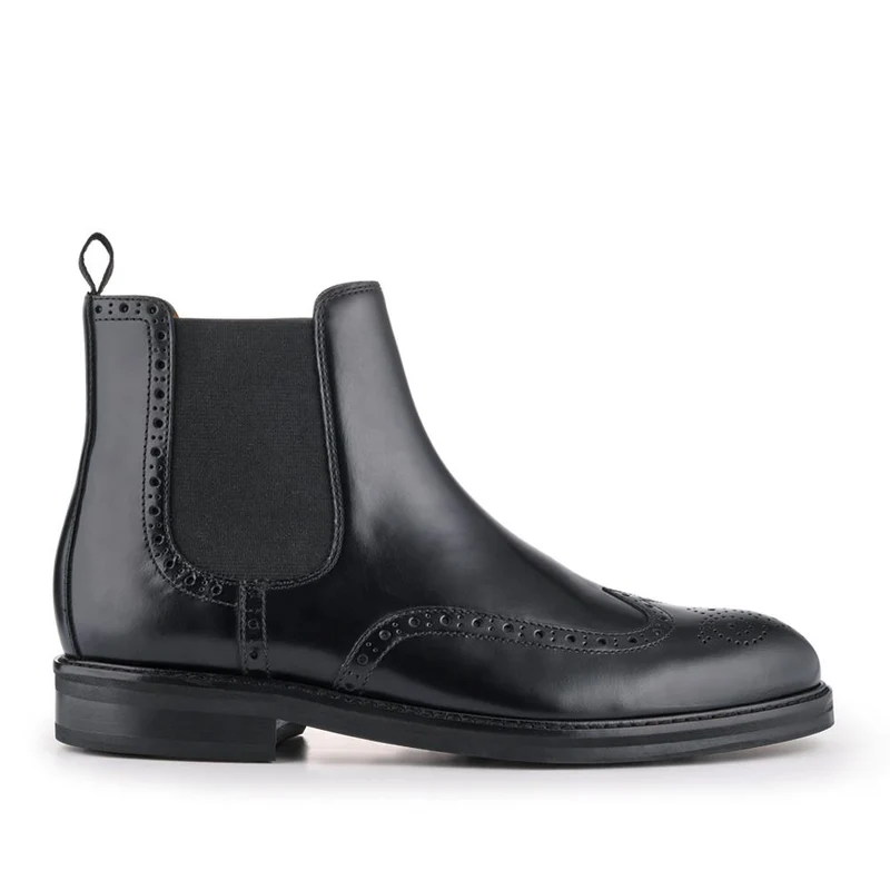 Fieldston Brogue Wingtip Chelsea Boots - FIELDSTON / 327 927 - Black