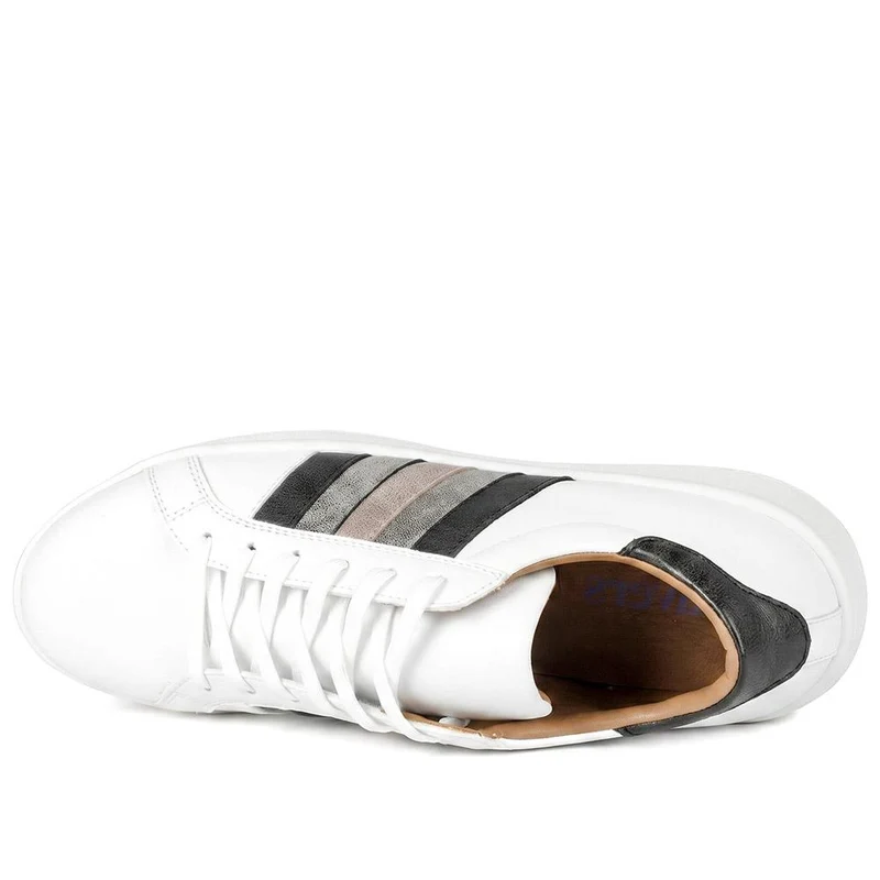 Casual Lace-Up Trainers - VSHI41000 / 326 853 - White-Silver