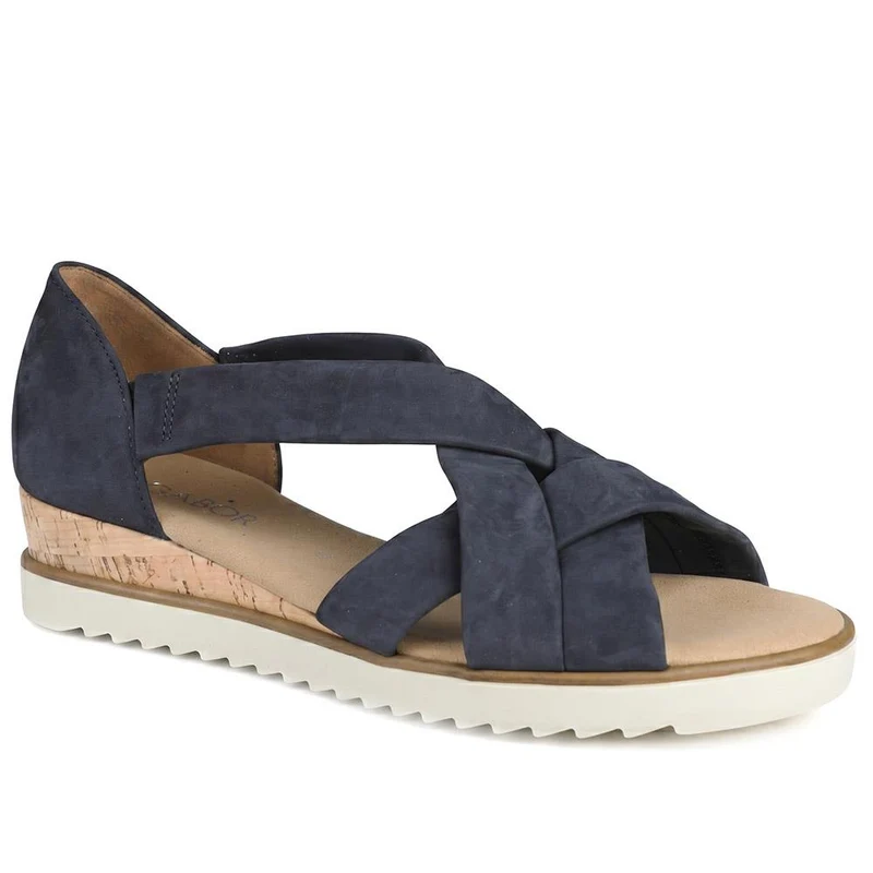 Gabor Leather Multi Strap Sandals - GABC43520 / 330 459 - Navy