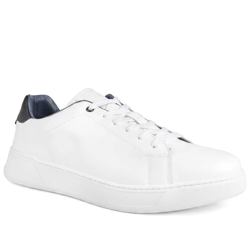 Salvino Leather Lace Up Trainers - SALVINO / 330 215 - White Leather