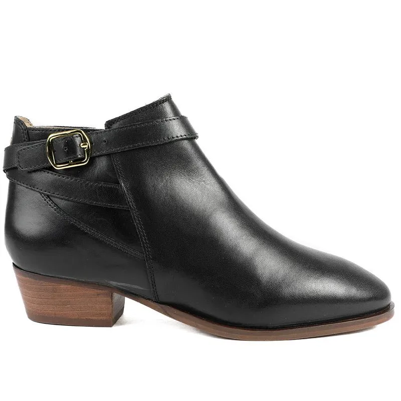 Fairlop Leather Heeled Ankle Boots - FAIRLOP / 324 289 - Black