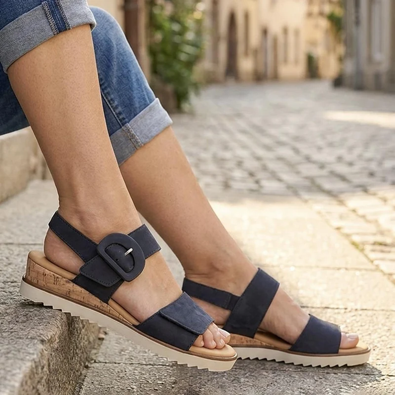 Gabor Leather Adjustable Fastening Sandals - GABC43519 / 330 458 - Navy