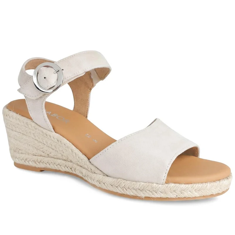 Gabor Wedge Heel Buckle Fasten Espadrilles - GABC43511 / 330 409 - Beige