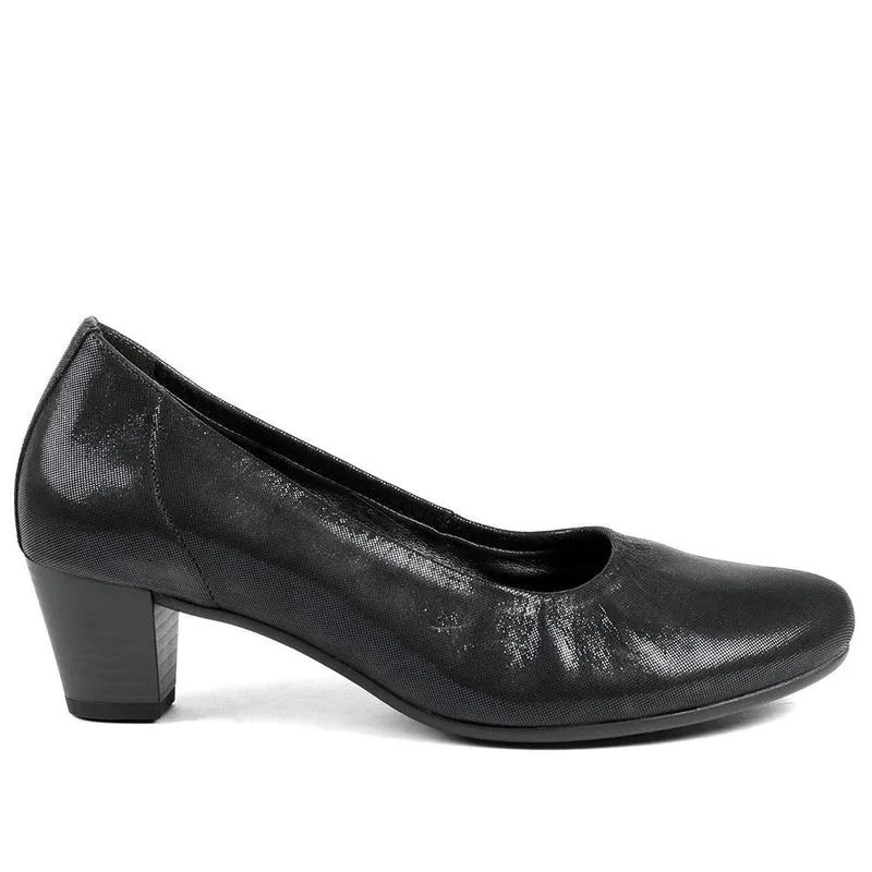 Gabor Wide Fit Smart Leather Court Shoes - GAB42551 / 329 079 - Navy
