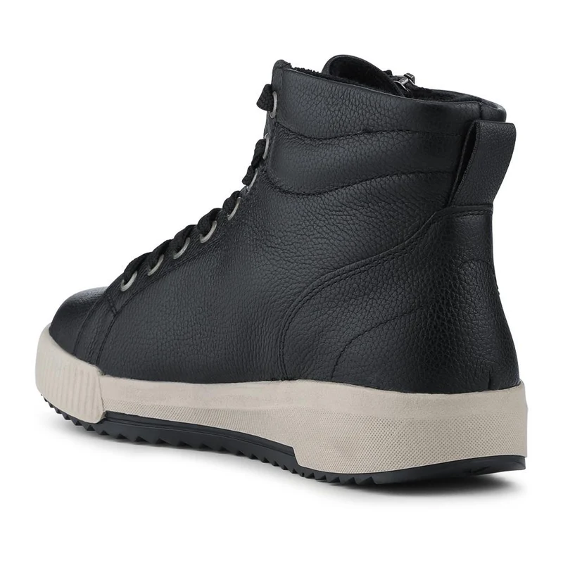 Rieker Leather Zipped Hi Top Trainers - RKR42546 / 328 186 - Black