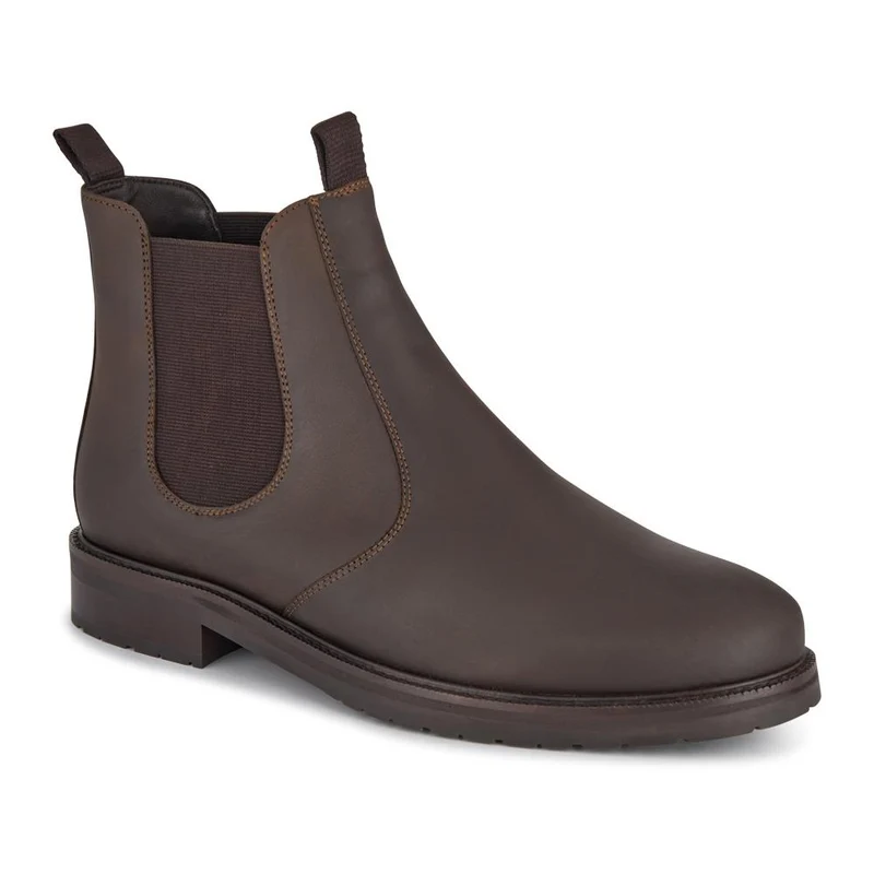 Emile Wide Fit Leather Slip-On Boots - EMILE / 327 902 - Dark Brown