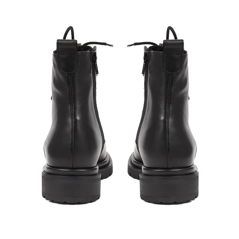 Davi Leather Lace Up Boots - DAVI / 324 255 - Black