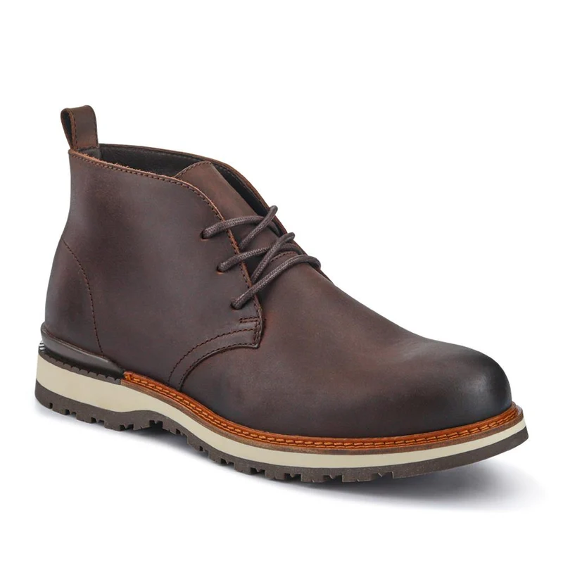 Darrel Grippy Leather Ankle Boots - DARRELL / 328 078 - Brown
