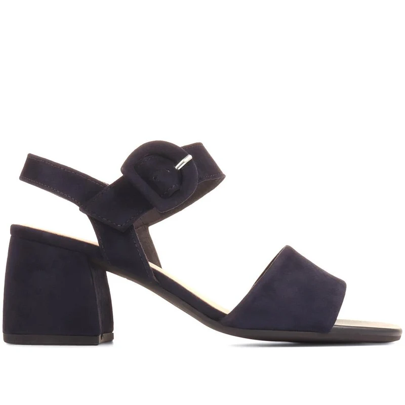 Suede Mid-High Block Heels - GAB35531 / 322 035 - Navy Suede