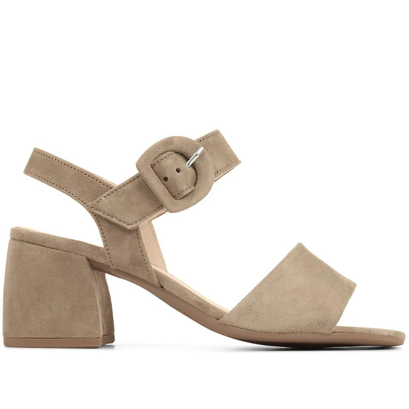 Suede Mid-High Block Heels - GAB35531 / 322 035 - Grey Suede