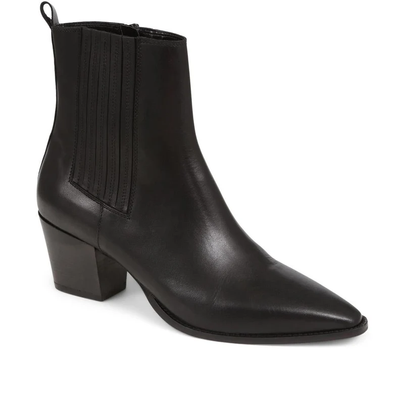 Lizia Heeled Leather Ankle Boots - LIZIA / 324 369 - Black