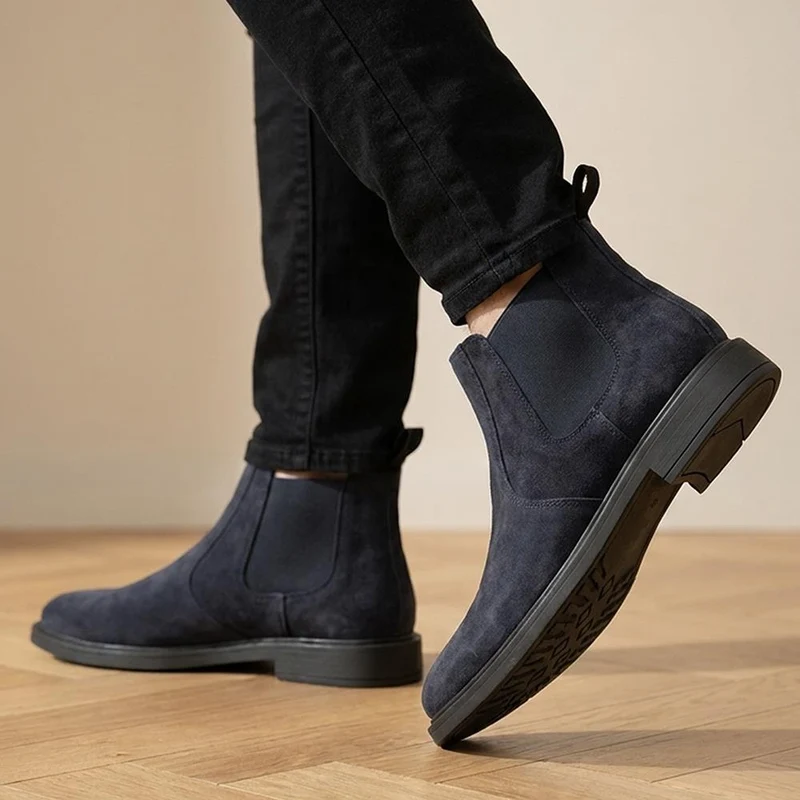 Daire Leather Chelsea Boots - DAIRE / 330 217 - Navy Suede