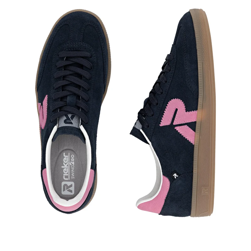 Rieker Modische Leder-Sneaker für Damen | Marineblau