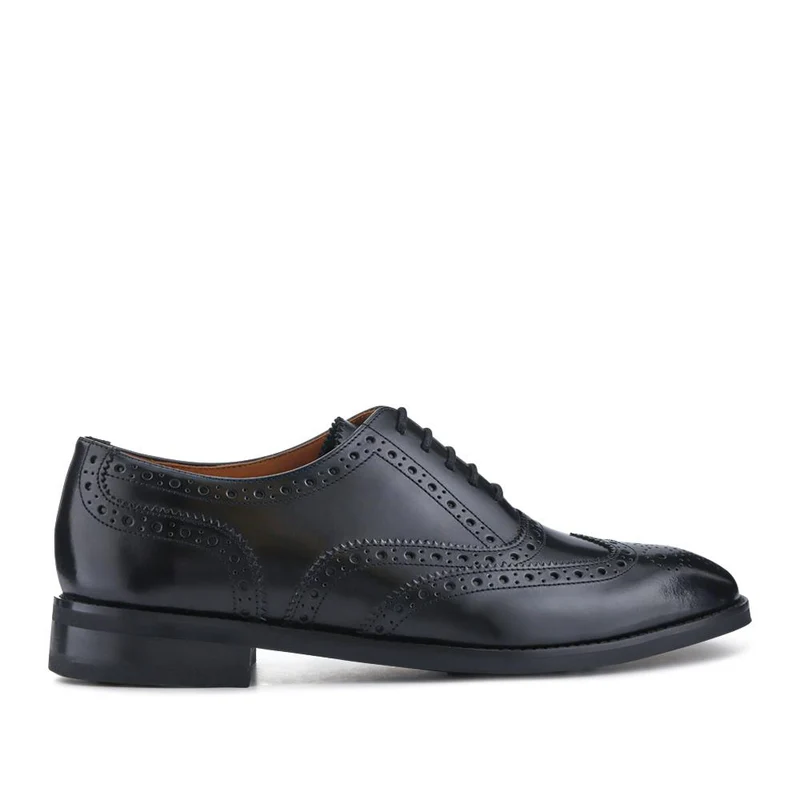 Cannock Blake Stitched Leather Brogues - CANNOCK / 327 964 - Black