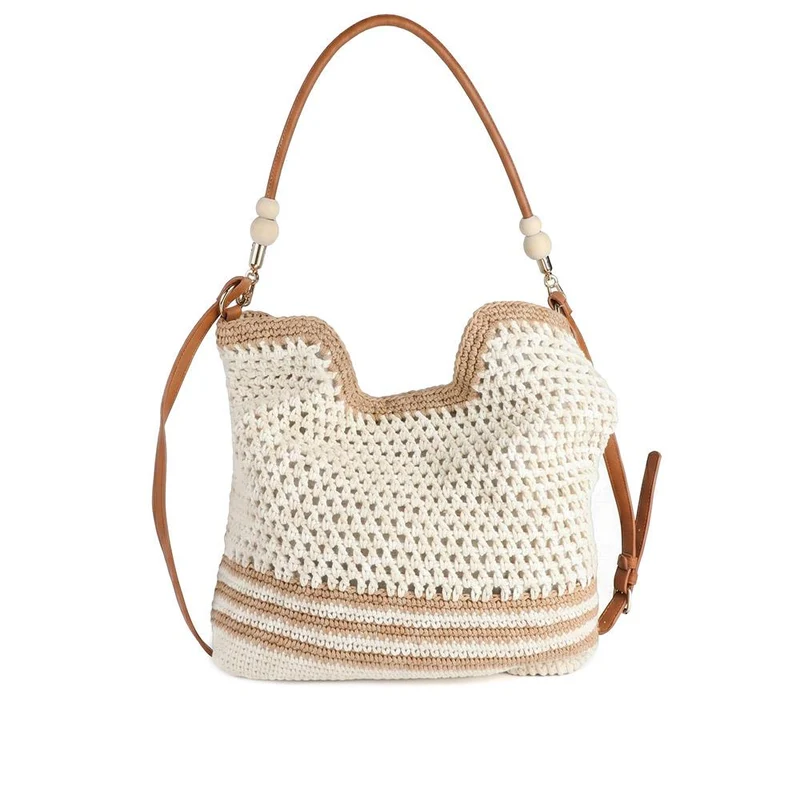 XTI Clip Close Knitted Handbag - XTI44003 / 330 467 - Camel