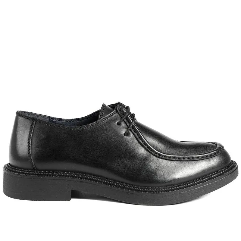 Karson Stitched Upper Smart Leather Shoes - KARSON / 328 311 - Black Leather
