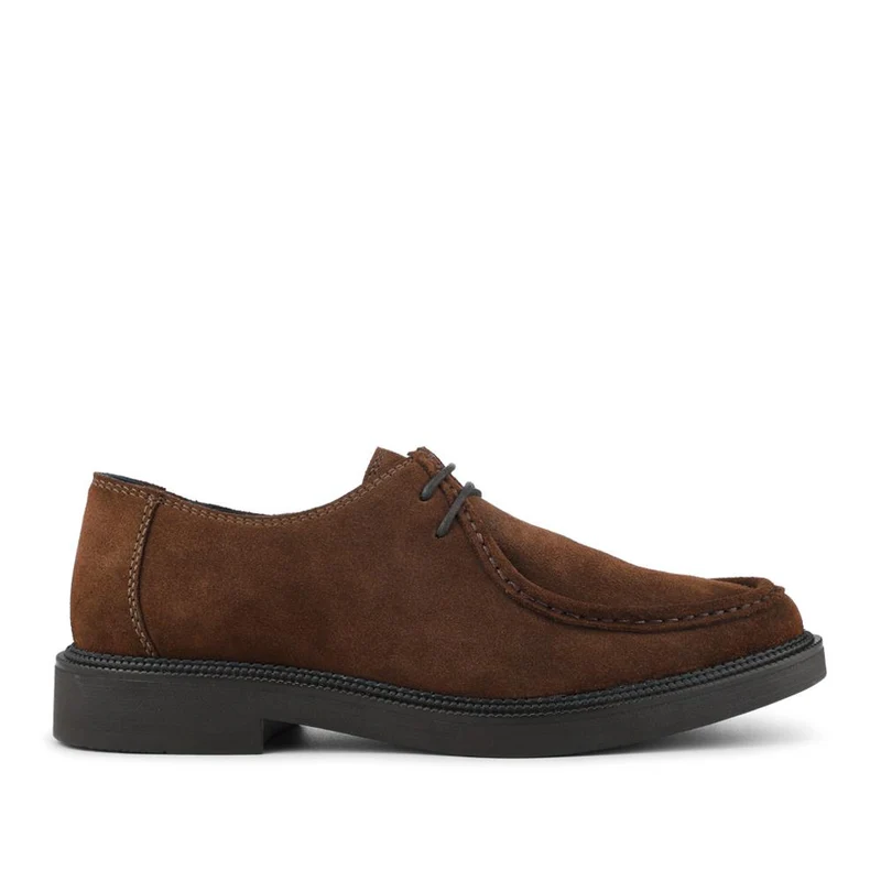 Karson Stitched Upper Smart Leather Shoes - KARSON / 328 311 - Brown Suede