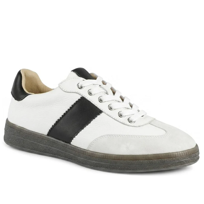 Belloza Leather Lace Up Trainers - BELLOZA / 329 272 - White-Black