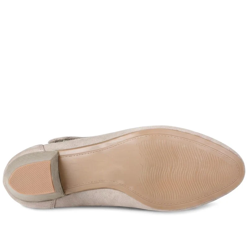Wide fit Cone Heeled Mary Janes - PLAN40030 / 326 845 - Stone