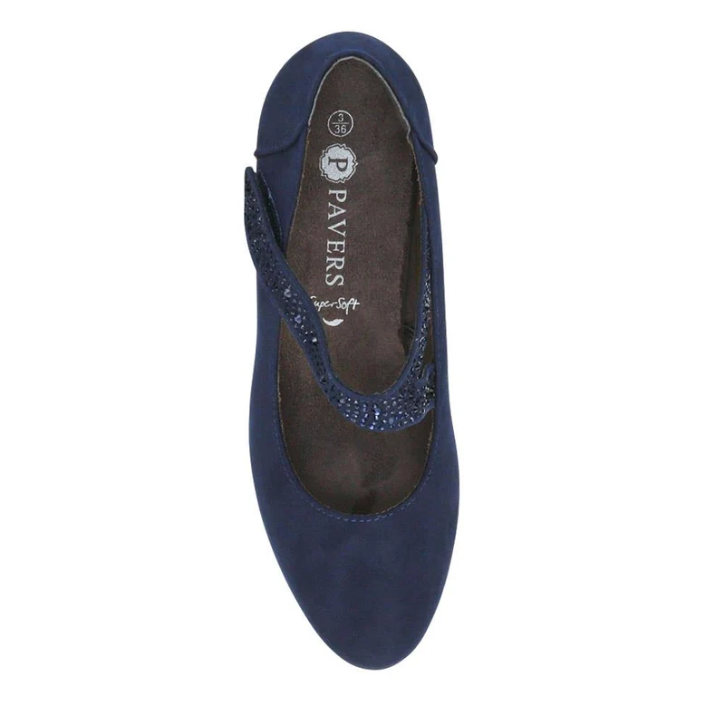 Wide fit Cone Heeled Mary Janes - PLAN40030 / 326 845 - Navy