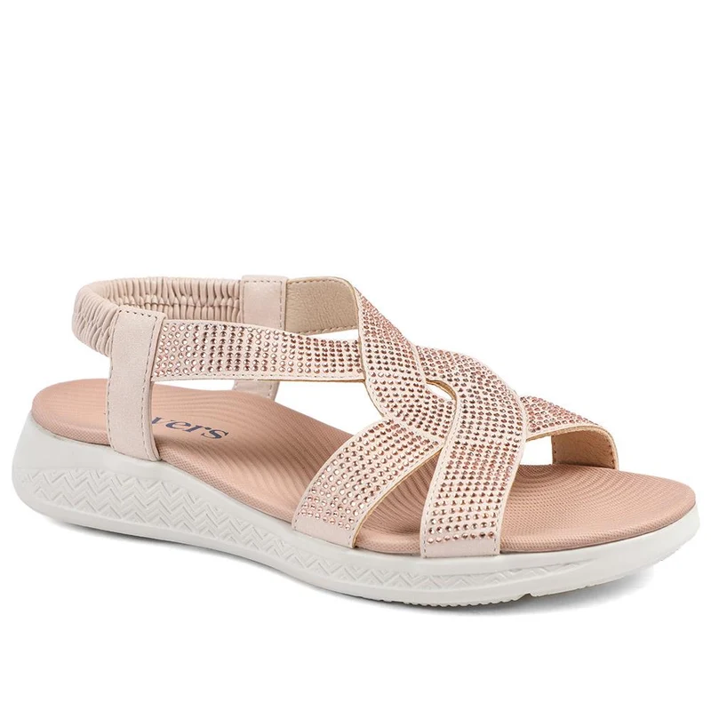 Stretch Fit Embellished Daily Sandals - BAIZH43043 / 329 308 - Pink
