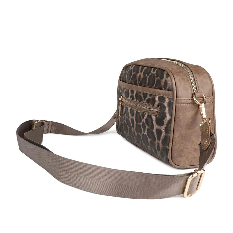 Adjustable Strap Multi Pocket Crossbody Bag - RIM44002 / 329 882 - Brown Leopard