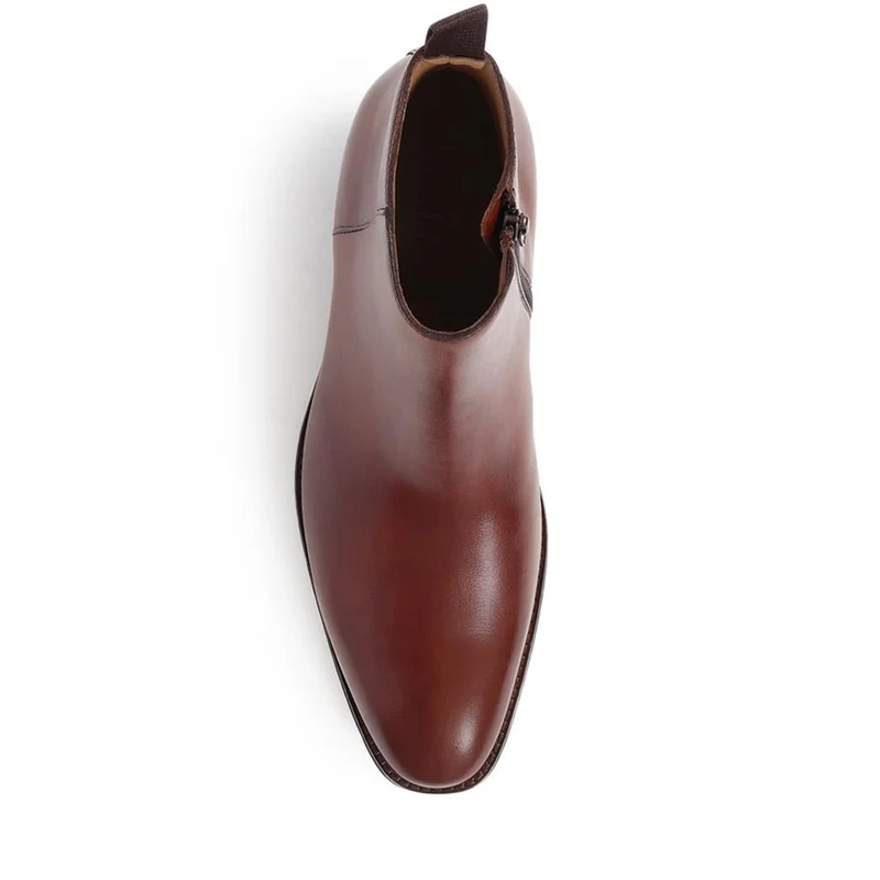 Flaxen Leather Ankle Boots - FLAXEN / 325 744 - Chestnut