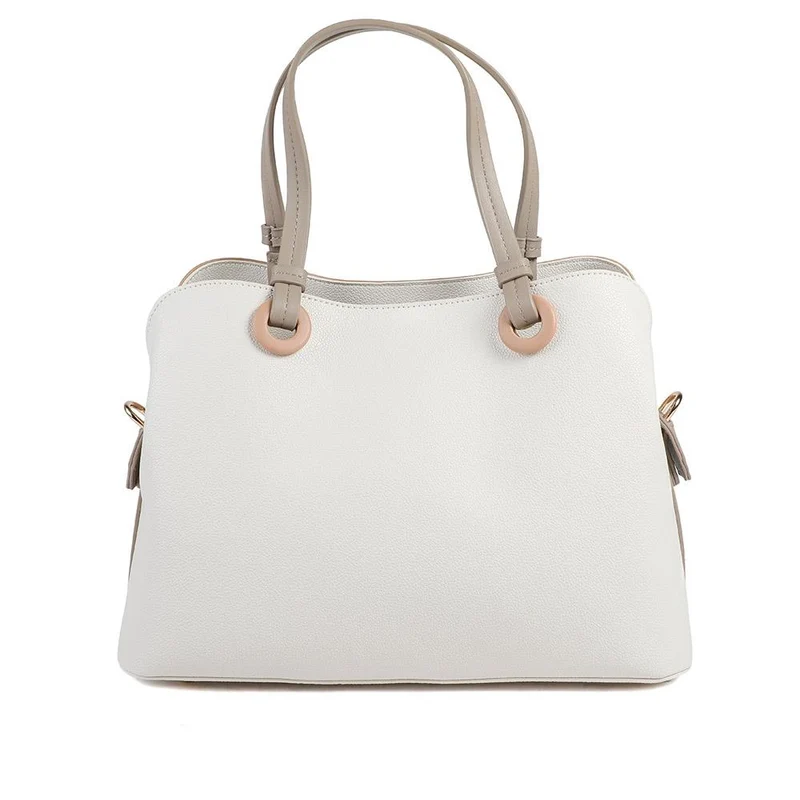 Tri Toned Structed Tote Bag - BELHETIA43003 / 329 234 - Cream Multi