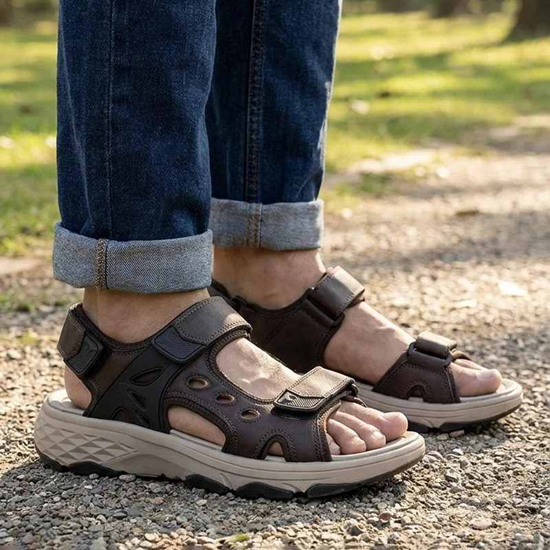 Cushioning Adjustable Fasten Sandals - XIAM43002 / 329 281 - Dark Brown